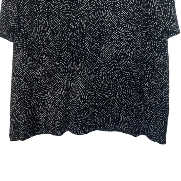 Vintage Talbots Vneck Top Woman 1X Black White New Swirl Print - Picture 4 of 10